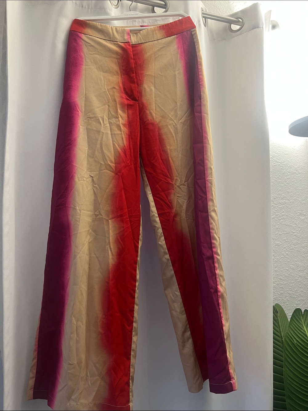 Gradient Stripe Wide-Leg Pants in Red, Pink & Cream